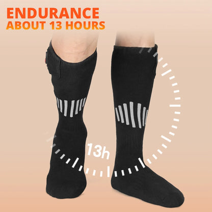 65℃ Heated Socks Winter Warmth 4000Mah USB Rechargeable Heating Socks Outdoor Ski Heated Boots Snowmobile Skiing Sock