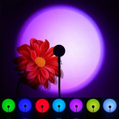 USB Sunset Light Lamp Self Photography Light LED Rainbow Neon Night Light Projector Photography Wall Atmosphere Light