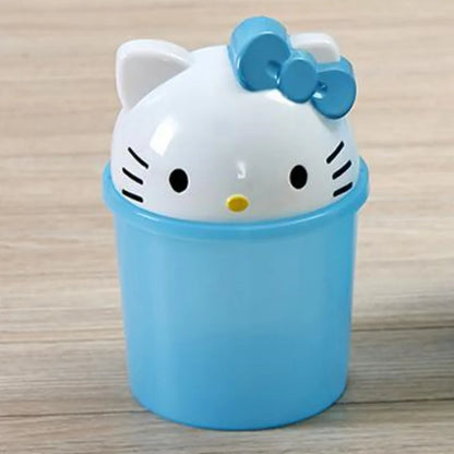 Sanrio Hello Kitty Cute Cartoon Desktop Wastebasket Home Trash Bin Garbage Car Trash Living Room Kitchen Bathroom Paper Basket