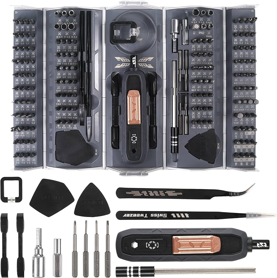 180 in 1 Precision Screwdriver Set - Magnetic CR-V Torx Bits for Mobile Phone, Tablet, PC, and Electronic Repair