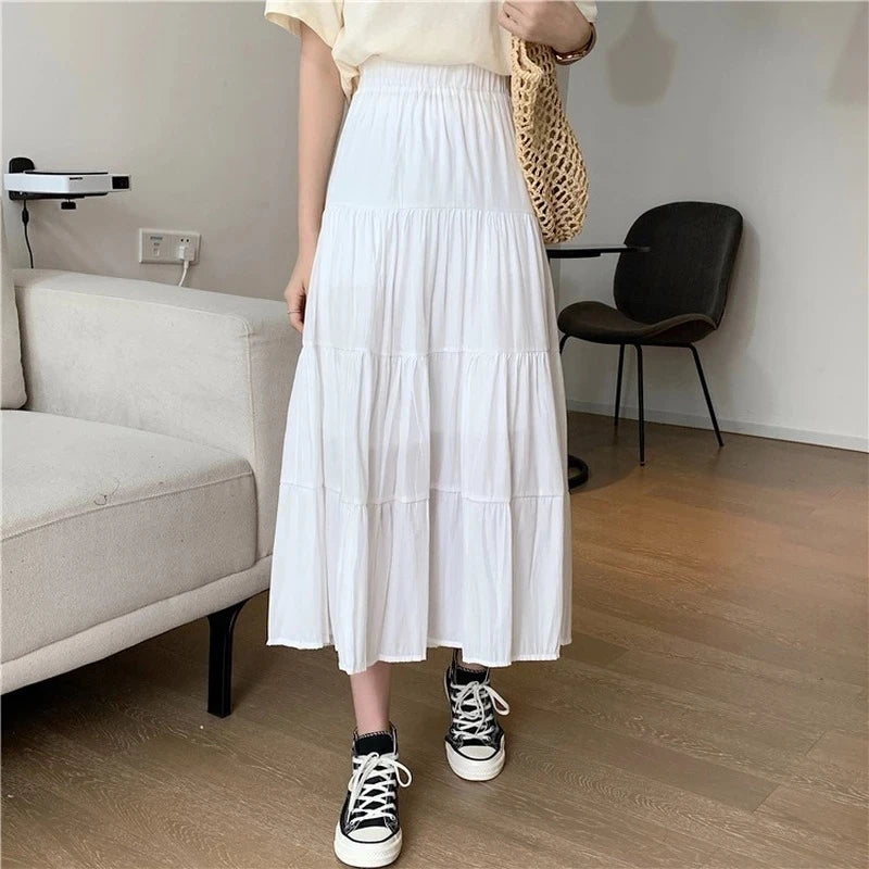 Elegant Vintage A-line Chiffon Skirt