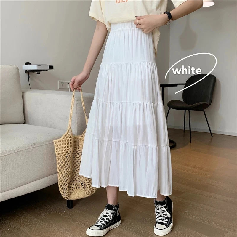 Elegant Vintage A-line Chiffon Skirt