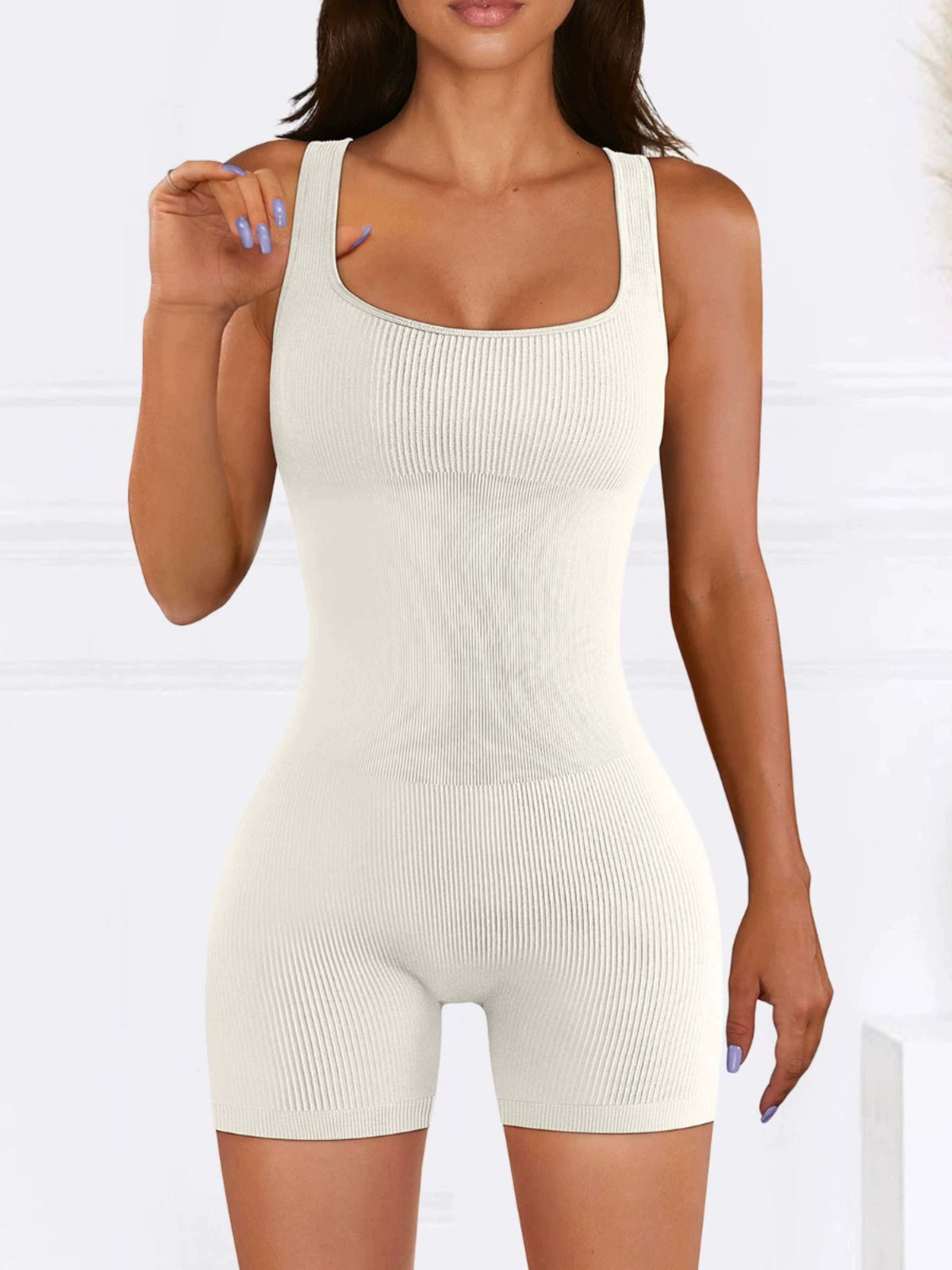 Ultimate Comfort Sleeveless Yoga Bodysuit - One-Piece Shorts & Vest