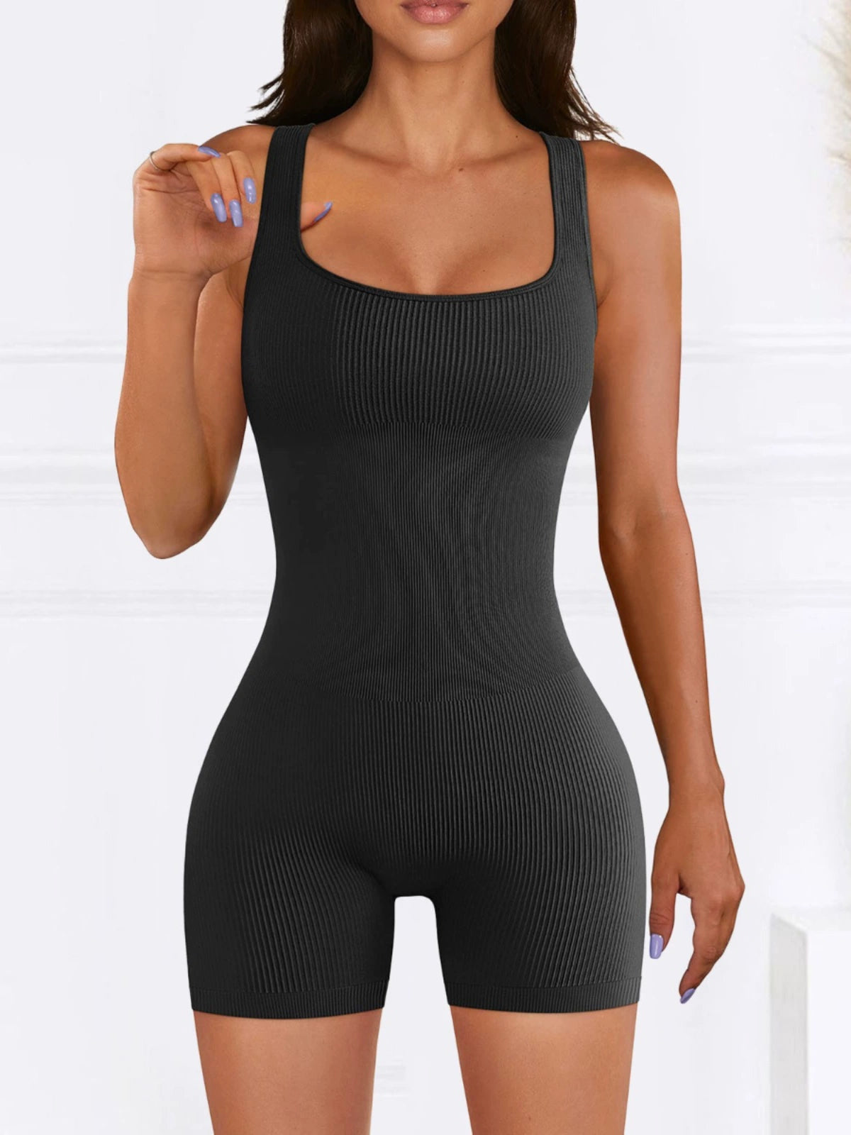 Ultimate Comfort Sleeveless Yoga Bodysuit - One-Piece Shorts & Vest