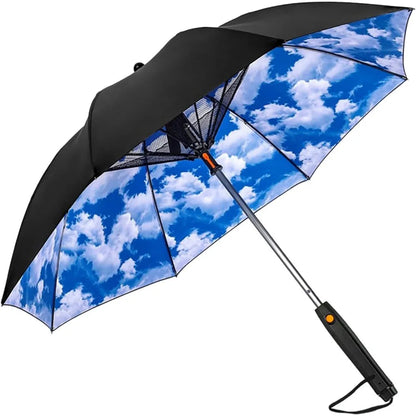 2024 Upgrade: UV Blocking Umbrella with Fan and Mist Spray - The Ultimate 3-in-1 USB Rechargeable Sun Umbrella