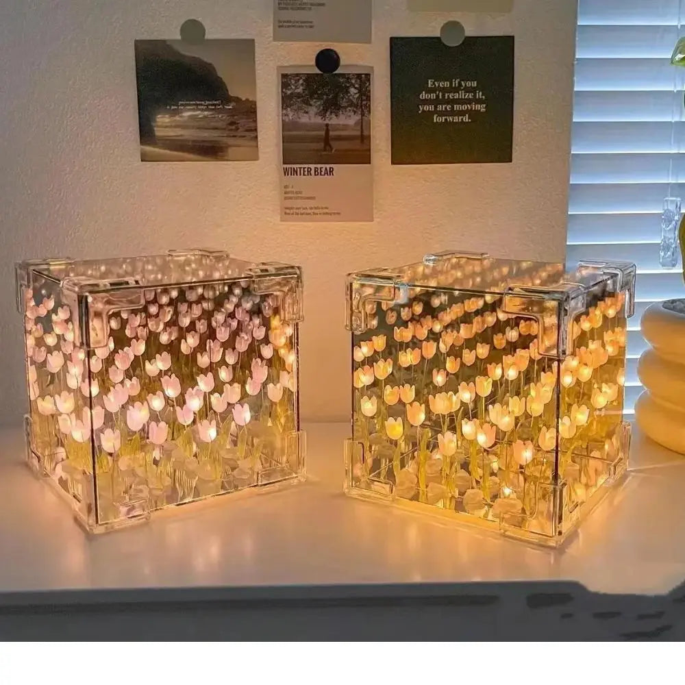 Creative DIY Tulip Sea Cube Night Lamp Kit – A Thoughtful Gift for Girlfriends & Couples