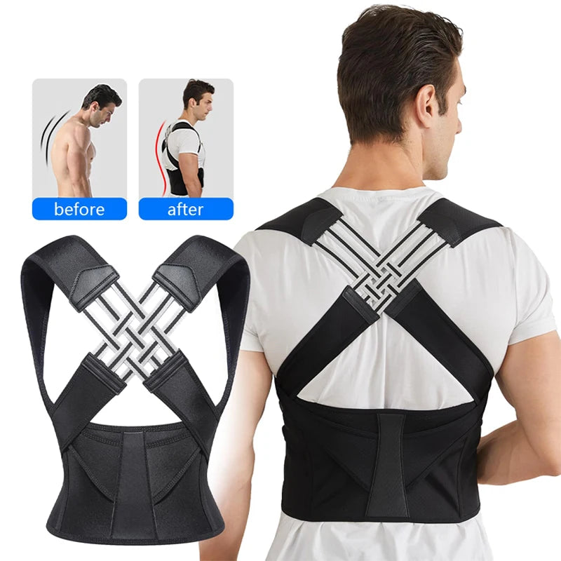 Ultimate Back Posture Corrector Brace for Women and Men - Breathable, Elastic & Adjustable Shoulder Support