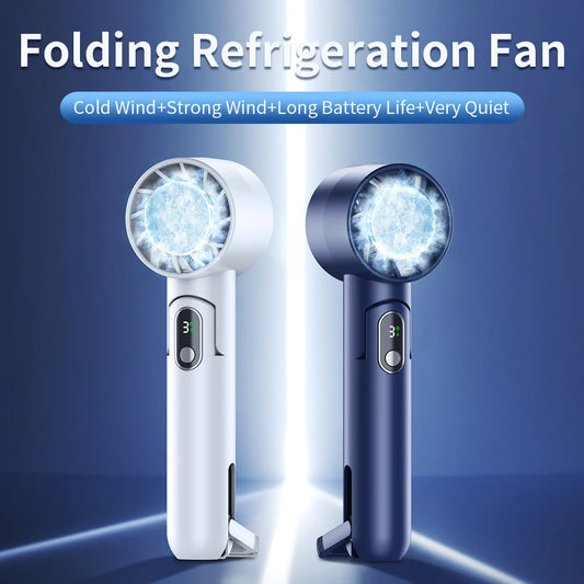 Portable Electric Fan - 4000mAh USB Rechargeable Handheld Cooling Fan with Semiconductor Refrigeration for Ultimate Outdoor Comfort