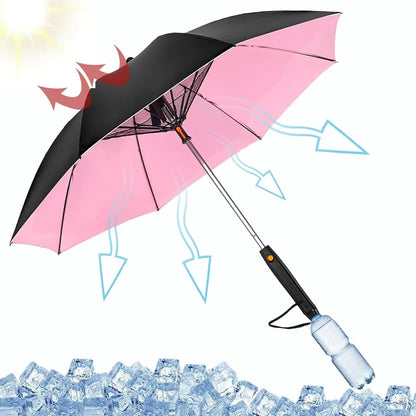 2024 Upgrade: UV Blocking Umbrella with Fan and Mist Spray - The Ultimate 3-in-1 USB Rechargeable Sun Umbrella