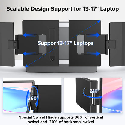 Portable 14-Inch 2K Laptop Monitor Extender - USB C & HDMI Travel Display with Speakers & Kickstand for PC, Mac, PS4/5, Xbox