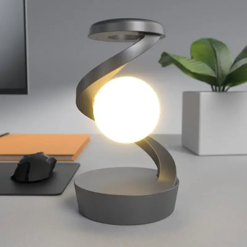 Rotating Moon Desk Lamp with Wireless Phone Charging