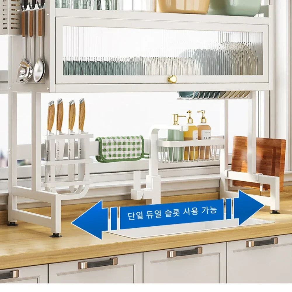 Shelf Kitchen Sink Cabinet Door Storage Rack – Multi-Functional Kitchen Dish Drainer & Organizer for Dishes | Space-Saving Kitchen Accessories for Maximum Storage & Efficiency