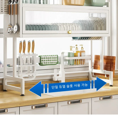 Shelf Kitchen Sink Cabinet Door Storage Rack – Multi-Functional Kitchen Dish Drainer & Organizer for Dishes | Space-Saving Kitchen Accessories for Maximum Storage & Efficiency