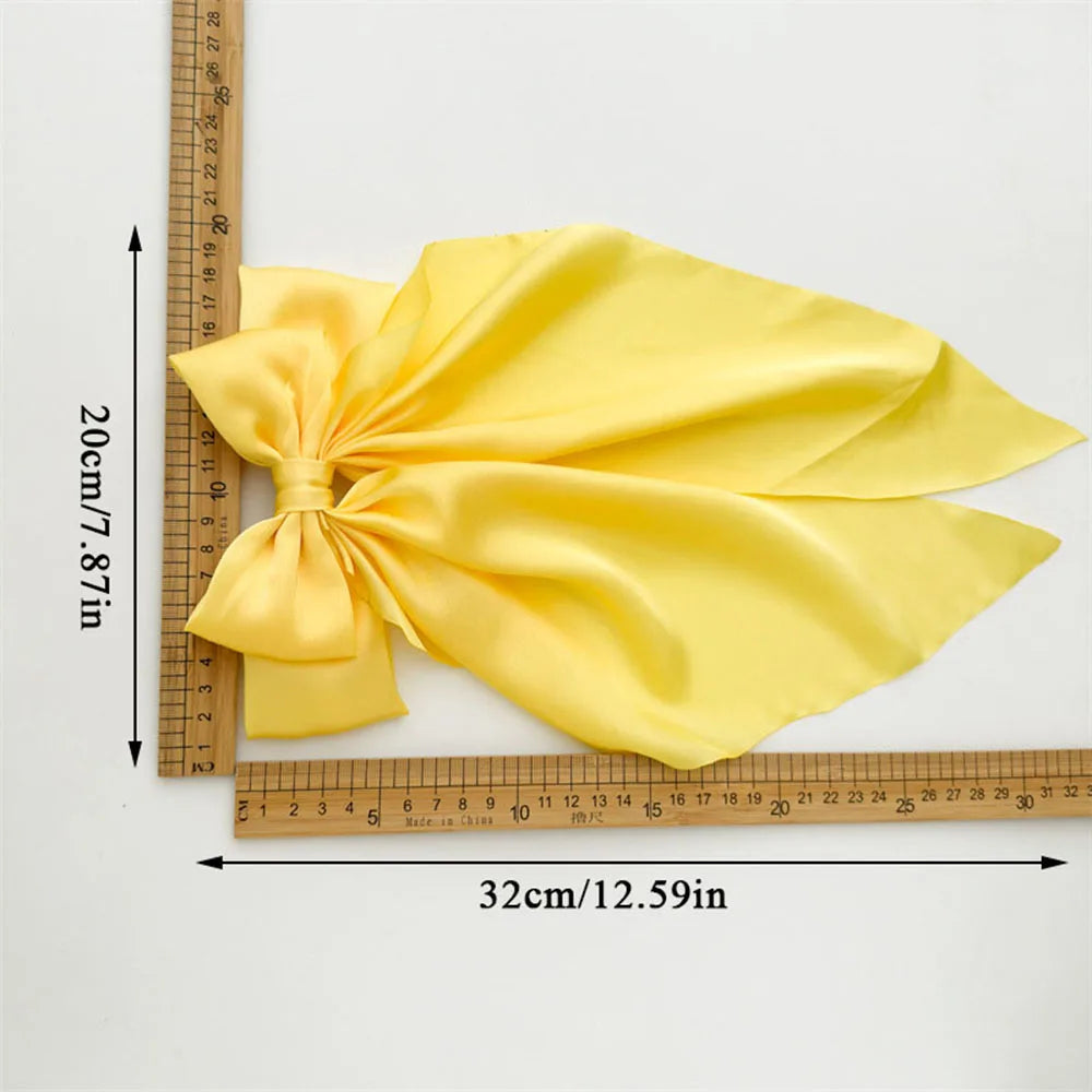 Chic Large Bow Long Ribbon Hair Clip | Stylish Satin Hairpin Barrette for Women & Girls