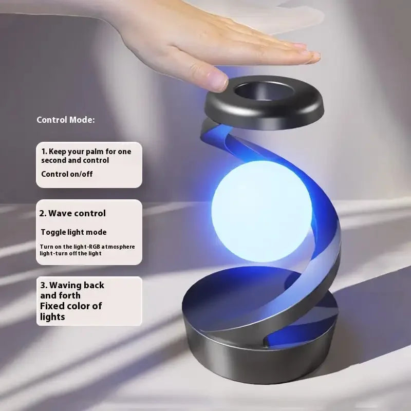 Rotating Moon Desk Lamp with Wireless Phone Charging