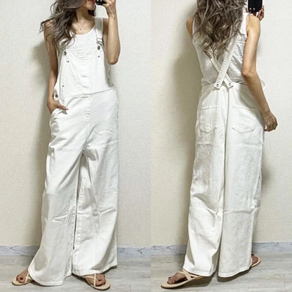 Trendy High-Waisted Slimming Bib Pants Jumpsuit - Korean Style, Open-Back, Casual Summer Fashion for Women