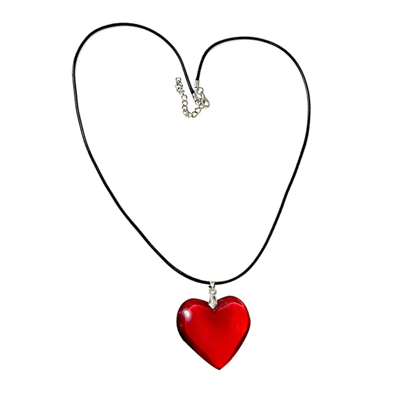 Adanna Love Heart Necklace - Fashion Grunge Hip Hop Pink Pendant Jewelry for Women & Girls