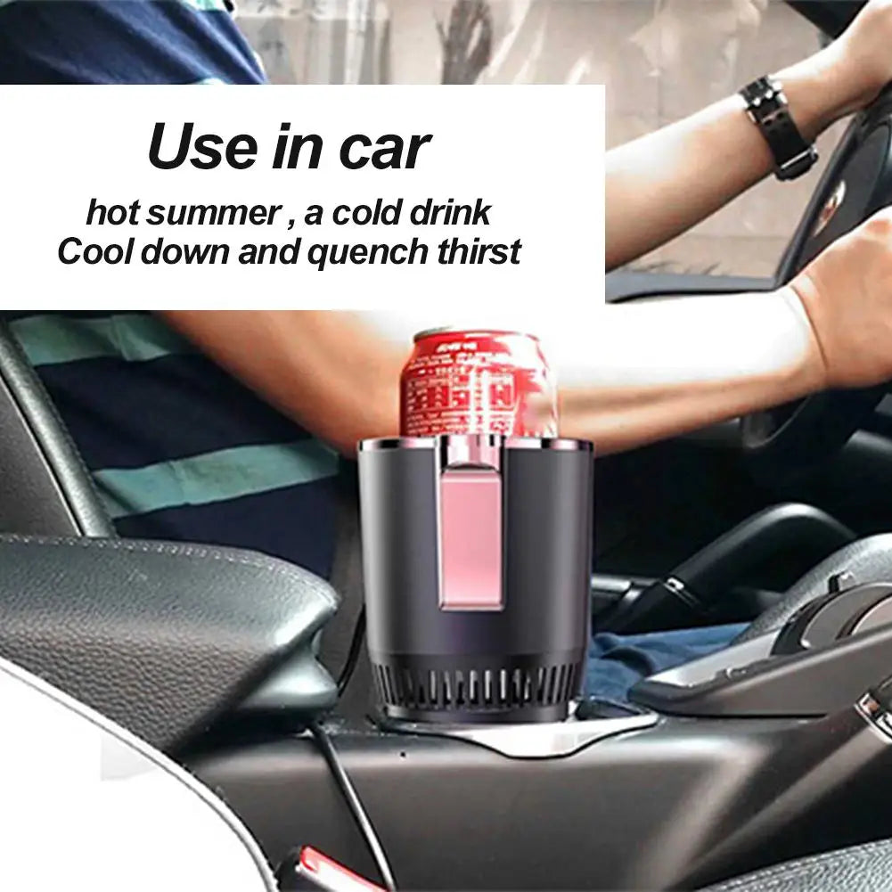 Smart Car 2-In-1 Hot & Cold Cup Holder - Fast Refrigeration & Heating, Touch Screen, 12V/24V