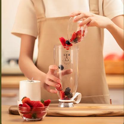 Portable Fresh Juice Bottle Blender Plus | 500ml Wireless Fruit Mixer with 6 Blades | 2400mAh Rechargeable Milkshake & Ice Crush Cup