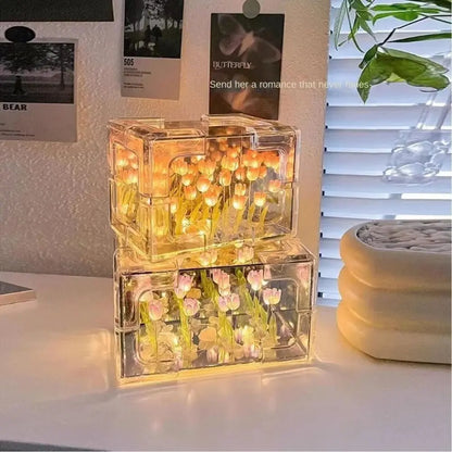 Creative DIY Tulip Sea Cube Night Lamp Kit – A Thoughtful Gift for Girlfriends & Couples