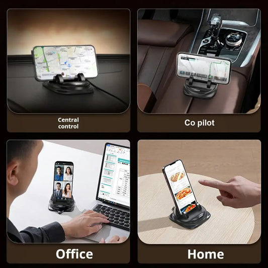 Dashboard Phone Holder for Car - 360 Degree Rotating with Super Strong Suction Cup | Non-slip, Adjustable Car Phone Holder