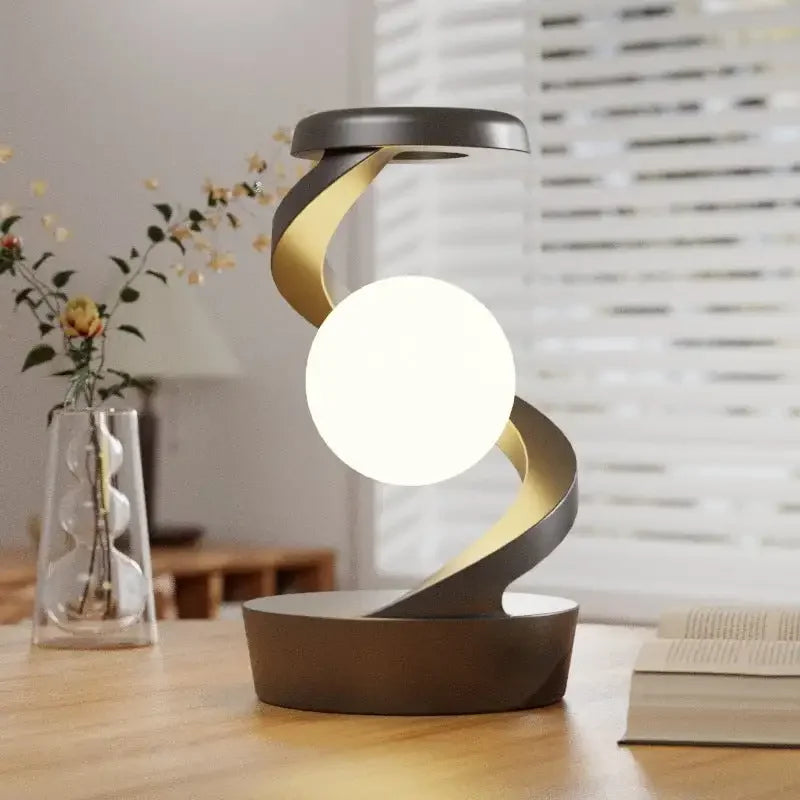 Rotating Moon Desk Lamp with Wireless Phone Charging