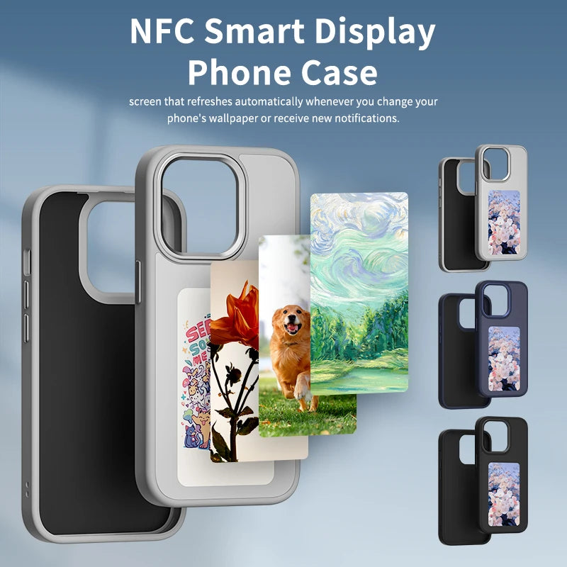 New-Tech Smart Ink Screen Case for iPhone 12 Pro Max | NFC Custom Image AI Phone Cover | Battery-Free Innovation