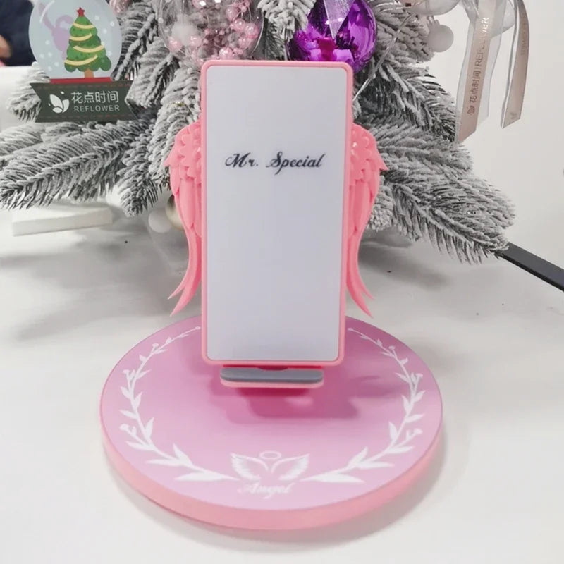 10W Universal Wireless Charger with LED Angel Wings – Stylish & Fast Charging for iPhone, Huawei, Samsung