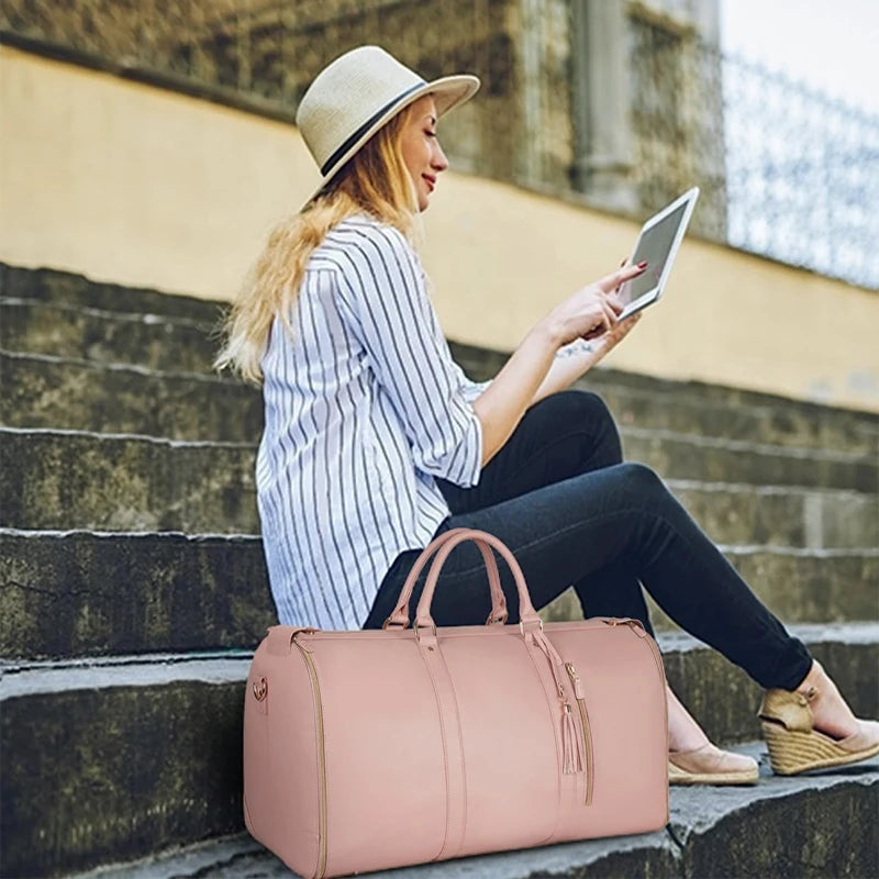 Adanna Leather Carry-On Garment Bag