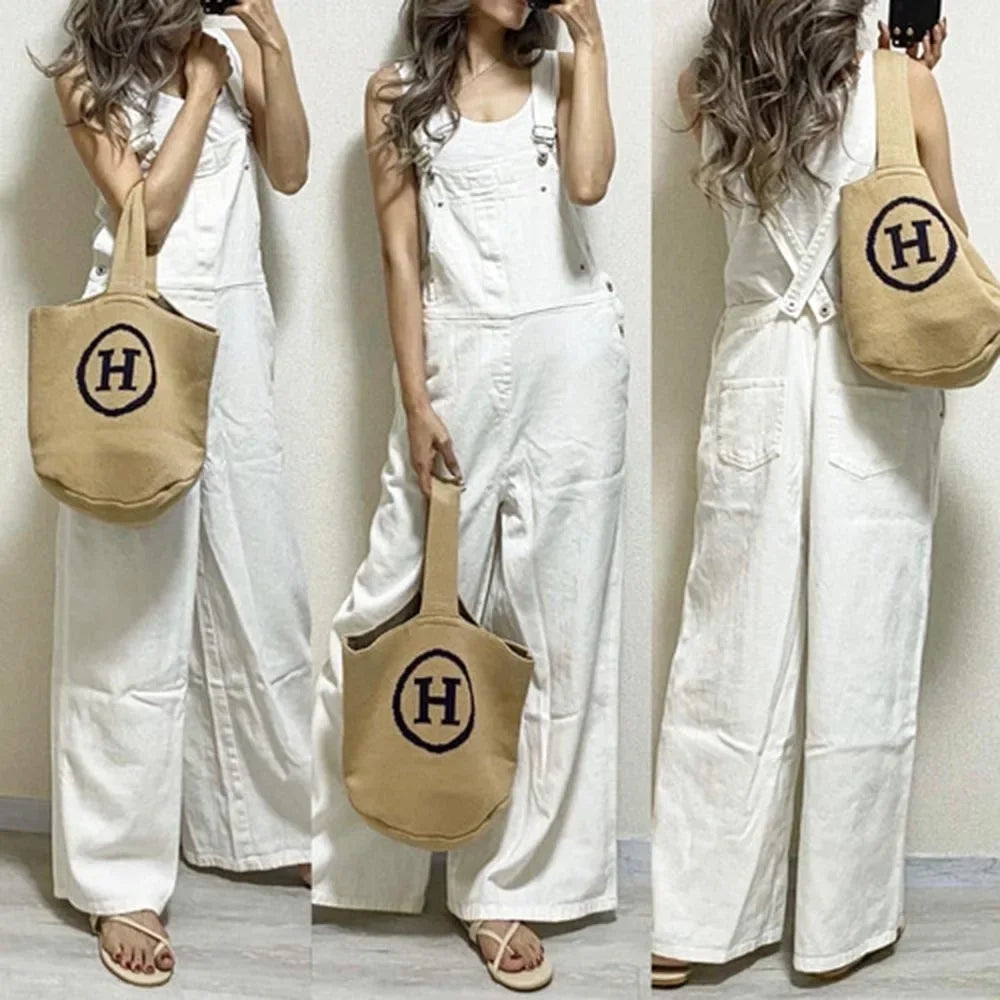 Trendy High-Waisted Slimming Bib Pants Jumpsuit - Korean Style, Open-Back, Casual Summer Fashion for Women