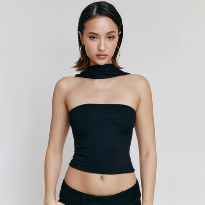 Satin Elegance: The Ultimate Sexy Sleeveless Crop Top