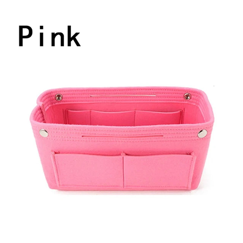 1PC Multifunction Women Felt Insert Bag Multi-Pocket Makeup Cosmetic Bags Travel Inner Purse Portable Handbag Storage Organizer