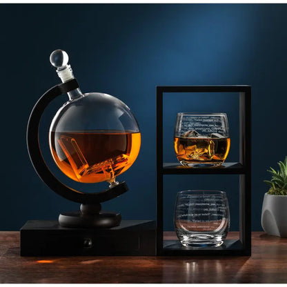 Executive Computer 3-Piece Whiskey Decanter & Glasses Set