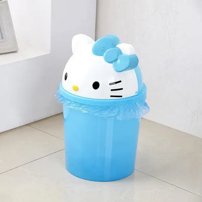 Sanrio Hello Kitty Cute Cartoon Desktop Wastebasket Home Trash Bin Garbage Car Trash Living Room Kitchen Bathroom Paper Basket