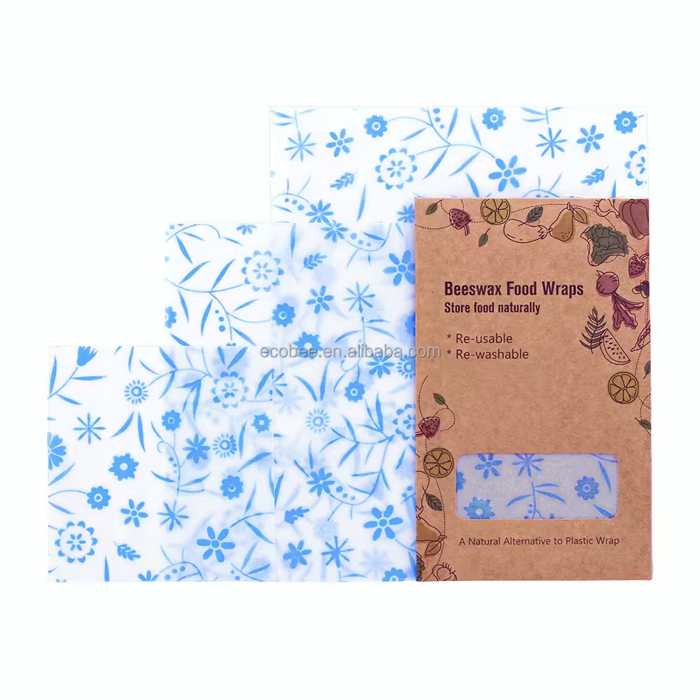 Eco-Friendly Sustainable Washable Organic Reusable Pure Cotton Beeswax Food Wrap for Keeping Food Fresh