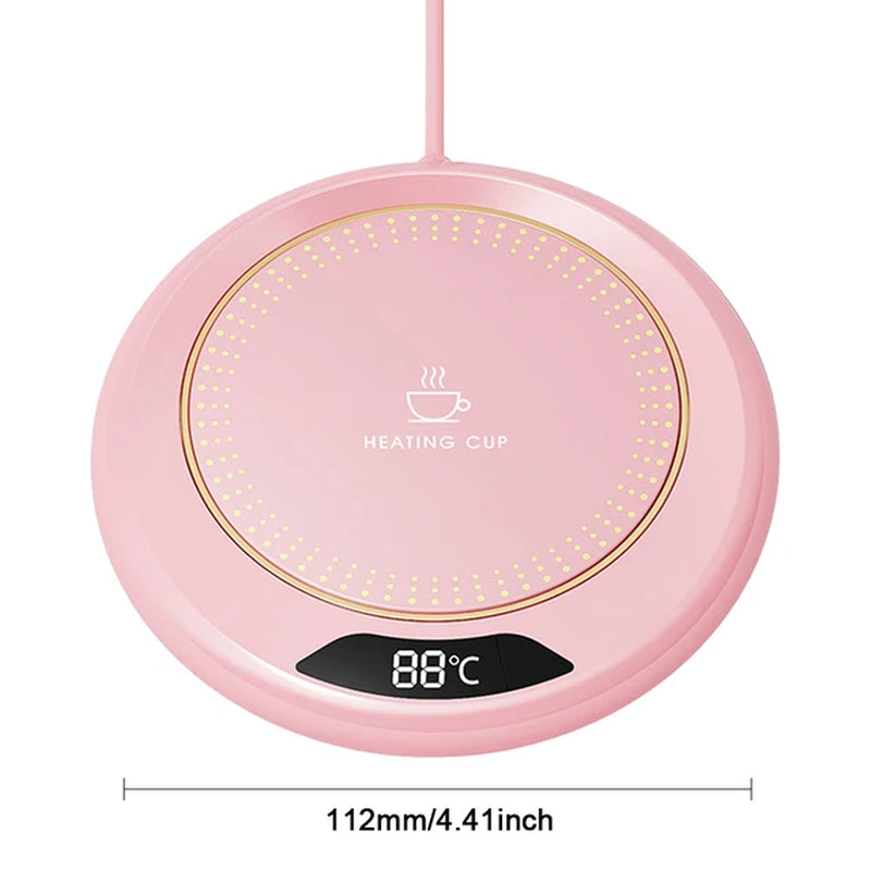 USB Intelligent Constant Temperature Coaster 3 Temperature Setting Milk Tea Water Heating Pad Cup Heater for Tea Water Office